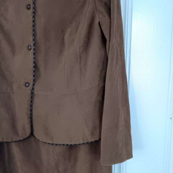 Melissa Harper Women's Brown Two Piece Set Long Dress with Jacket Size 16 - Picture 3 of 12